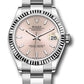 Rolex Steel and White Gold Datejust - 31 MM - Oyster Bracelet - Fluted Bezel - Pink Index Dial - 278274 pio