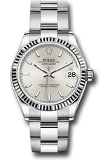 Rolex Steel and White Gold Datejust - 31 MM - Oyster Bracelet - Fluted Bezel - Silver Index Dial - 278274-0011