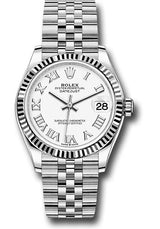Rolex Steel and White Gold Datejust - 31 MM - Jubilee Bracelet - Fluted Bezel - White Roman Dial - 278274-0010
