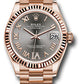 Rolex Everose Gold Datejust - 31 MM -  President Bracelet - Fluted Bezel - Rhodium Diamond Six Dial - 278275 dkrhdr6p