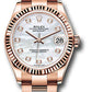 Rolex Everose Gold Datejust - 31 MM - Oyster Bracelet - Fluted Bezel - Silver Diamond Dial - 278275 mdo