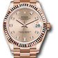 Rolex Everose Gold Datejust - 31 MM -  President Bracelet - Fluted Bezel - Rosé Diamond Dial - 278275 rsdp