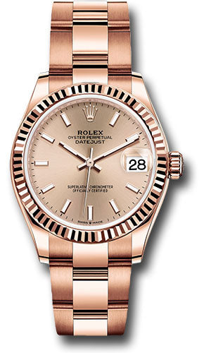 Rolex Everose Gold Datejust - 31 MM - Oyster Bracelet - Fluted Bezel - Rosé Index Dial - 278275 rsio