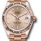 Rolex Everose Gold Datejust - 31 MM -  President Bracelet - Fluted Bezel - Rosé Index Dial - 278275 rsip