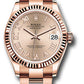 Rolex Everose Gold Datejust - 31 MM - Oyster Bracelet - Fluted Bezel - Rosé Roman Dial - 278275 rsro