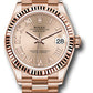 Rolex Everose Gold Datejust - 31 MM -  President Bracelet - Fluted Bezel - Rosé Roman Dial - 278275 rsrp