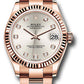 Rolex Everose Gold Datejust - 31 MM - Oyster Bracelet - Fluted Bezel - Silver Diamond Dial - 278275 sdo