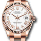 Rolex Everose Gold Datejust - 31 MM - Oyster Bracelet - Fluted Bezel - White Roman Dial - 278275 wro