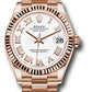 Rolex Everose Gold Datejust - 31 MM -  President Bracelet - Fluted Bezel - White Roman Dial -  278275 wrp