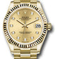 Rolex Yellow Gold Datejust - 31 MM - President Bracelet - Fluted Bezel - Champagne Diamond Dial - 278278 chdp