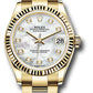 Rolex Yellow Gold Datejust - 31 MM - Oyster Bracelet - Fluted Bezel - Mother-of-Pearl Diamond Dial - 278278 mdo