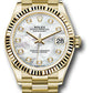 Rolex Yellow Gold Datejust - 31 MM - President Bracelet - Fluted Bezel - Mother-of-Pearl Diamond Dial - 278278 mdp