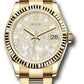 Rolex Yellow Gold Datejust - 31 MM - Oyster Bracelet - Fluted Bezel - Paved Mother-of-Pearl Butterfly Dial - 278278 pmopbo