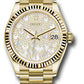 Rolex Yellow Gold Datejust - 31 MM - President Bracelet - Fluted Bezel - Paved Mother-of-Pearl Butterfly Dial - 278278 pmopbp