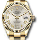 Rolex Yellow Gold Datejust - 31 MM - Oyster Bracelet - Fluted Bezel - Silver Diamond Six Dial - 278278 sdr6o