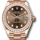 Rolex Everose Gold Datejust - 31 MM - President Bracelet - Diamond Bezel - Chocolate Diamond Dial - 278285RBR chodp