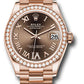 Rolex Everose Gold Datejust - 31 MM - President Bracelet - Diamond Bezel - Chocolate Diamond Six Dial - 278285RBR chodr6p