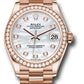 Rolex Everose Gold Datejust - 31 MM - President Bracelet - Diamond Bezel - Silver Diamond Dial - 278285RBR mdp