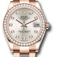 Rolex Everose Gold Datejust - 31 MM - Oyster Bracelet - Diamond Bezel - Silver Diamond Dial - 278285RBR sdo