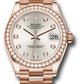 Rolex Everose Gold Datejust - 31 MM - President Bracelet - Diamond Bezel - Silver Diamond Dial - 278285RBR sdp