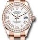 Rolex Everose Gold Datejust - 31 MM - Oyster Bracelet - Diamond Bezel - White Roman Dial -  278285RBR wro