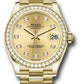 Rolex Yellow Gold Datejust - 31 MM - President Bracelet - Diamond Bezel - Champagne Diamond Dial - 278288RBR chdp