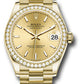 Rolex Yellow Gold Datejust - 31 MM - President Bracelet - Diamond Bezel - Champagne Index Dial - 278288RBR chip