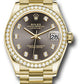 Rolex Yellow Gold Datejust - 31 MM - President Bracelet - Diamond Bezel - Dark Grey Diamond Dial - 278288RBR dkgdp