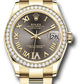 Rolex Yellow Gold Datejust - 31 MM - Oyster Bracelet - Diamond Bezel - Dark Grey Diamond Six Dial - 278288RBR dkgdr6o