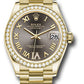 Rolex Yellow Gold Datejust - 31 MM - President Bracelet - Diamond Bezel - Dark Grey Diamond Six Dial - 278288RBR dkgdr6p