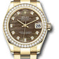 Rolex Yellow Gold Datejust - 31 MM - Oyster Bracelet - Diamond Bezel - Dark Mother-of-Pearl Diamond Dial - 278288RBR dkmdo