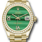 Rolex Yellow Gold Datejust - 31 MM - President Bracelet - Diamond Bezel - Malachite Diamond Six and Nine Dial - 278288RBR madr69p