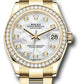 Rolex Yellow Gold Datejust - 31 MM - Oyster Bracelet - Diamond Bezel - Mother-of-Pearl Diamond Dial - 278288RBR mdo