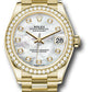 Rolex Yellow Gold Datejust - 31 MM - President Bracelet - Diamond Bezel - Mother-of-Pearl Diamond Dial - 278288RBR mdp