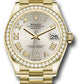 Rolex Yellow Gold Datejust - 31 MM - President Bracelet - Diamond Bezel - Silver Diamond Six Dial - 278288RBR sdr6p