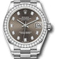 Rolex White Gold Datejust - 31 MM - President Bracelet - Diamond Bezel - Dark Grey Diamond Dial - 278289RBR dkgrdp