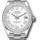 Rolex White Gold Datejust - 31 MM - President Bracelet - Diamond Bezel - White Roman Dial - 278289RBR wrp