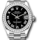 Rolex White Gold Datejust - 31 MM - President Bracelet - Diamond Bezel - Bright Black Roman Dial - 278289rbr bkrp