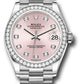 Rolex White Gold Datejust - 31 MM - President Bracelet - Diamond Bezel - Pink Diamond Dial - 278289rbr pdp