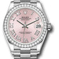 Rolex White Gold Datejust - 31 MM - President Bracelet - Diamond Bezel - Pink Roman Dial - 278289rbr prp