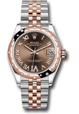 Rolex Steel and Everose Gold Datejust - 31 MM - Jubilee Bracelet - 24 Diamond Bezel - Chocolate Diamond Roman VI Dial - 278341RBR-0004