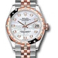 Rolex Steel and Everose Gold Datejust - 31 MM - Jubilee Bracelet - 24 Diamond Bezel - Mother-of-Pearl Diamond Dial - 278341RBR mdj