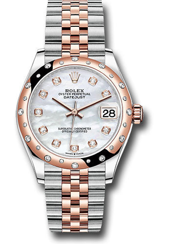 Rolex Steel and Everose Gold Datejust - 31 MM - Jubilee Bracelet - 24 Diamond Bezel - Mother-of-Pearl Diamond Dial - 278341RBR mdj