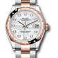 Rolex Steel and Everose Gold Datejust - 31 MM - Oyster Bracelet - 24 Diamond Bezel -  Mother-of-pearl  Diamond Dial - 278341RBR mdo