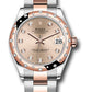 Rolex Steel and Everose Gold Datejust - 31 MM - Oyster Bracelet - 24 Diamond Bezel -  Rose Diamond Dial - 278341RBR rodo