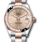 Rolex Steel and Everose Gold Datejust - 31 MM - Oyster Bracelet - 24 Diamond Bezel - Rosé Roman Dial - 278341RBR roio