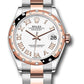 Rolex Steel and Everose Gold Datejust - 31 MM - Oyster Bracelet - 24 Diamond Bezel - White Roman Dial - 278341RBR wro