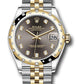 Rolex Steel and Yellow Gold Datejust - 31 MM - Jubilee Bracelet - Domed Diamond Bezel - Dark Grey Diamond Dial - 278343 dkgdj