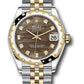 Rolex Steel and Yellow Gold Datejust - 31 MM - Jubilee Bracelet - Domed Diamond Bezel - Dark Mother-of-Pearl Diamond Dial - 278343 dkmdj