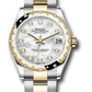 Rolex Steel and Yellow Gold Datejust - 31 MM - Oyster Bracelet - Domed Diamond Bezel - Mother-of-Pearl Diamond Dial - 278343 mdo